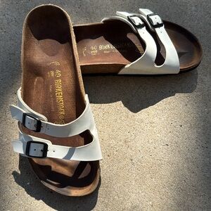 Birkenstock Ibiza White Double Strap Sandals 260 EU 40 Ladies US 9